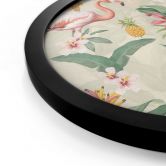 Poster Flamingo und tropische Blätter - Bloomery Decor - Rund 