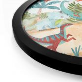 Kinderposter Farbenfrohe Dinosaurier im Urzeitwald - Bonne Müller - Rund 