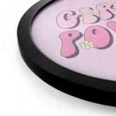 Poster Girl Power Retro Schriftzug Lila - Rund 