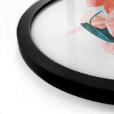 Poster Goed Blauw - Pink Flamingo - Rund 