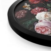 Poster de Heem - Stillleben mit Blumen in einer Glasvase - Rund 