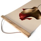 Stoffbild Elegantes Blatt in Gold und Rot - Alma 