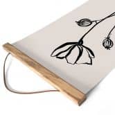 Stoffbild Line Art Mohnblume - Cats & Dotz 