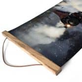 Stoffbild Dampflok im verschneiten Wald - Melloi Art Prints 