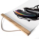 Tekstil plakat træ med sort 3D-krone - Mielu 