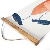 Stoffbild Monstera-Blätter in zwei apricotfarbenen Vasen - Kubistika 
