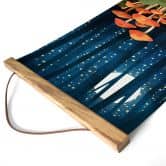 Affiche textile Forêt et étoiles dans la nuit - SpaceFrog Designs 
