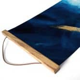 Stoffbild Pinselstriche Blau und Gold - Panorama - Haniff 