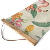 Stoffbild Flamingo und tropische Blätter - Bloomery Decor - Panorama 