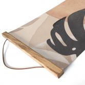 Stoffbild Boho Monstera Pflanze in Naturtönen - Melloi Art Prints - Panorama 