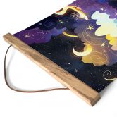 Textile poster kite flying through starry clouds - DigitalArtsi 