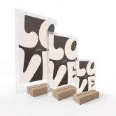 Tischaufsteller Love you Retro Letters 