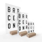 Tischaufsteller Typografie Barcelona 