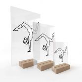 Tischaufsteller Yoga - Handstand - Line Art 