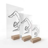 Tischaufsteller Yoga Skorpion - Line Art 