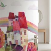 Türfolie Kinderzimmer - Die Dorfkirche - Blanz - Selbstklebende Türdeko 