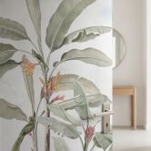 Türfolie Tropische Idylle mit Kolibri blau - Bloomery Decor - Selbstklebende Türdeko 