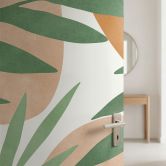 Door foil Abstract branches in tropical look - Costa - Self-adhesive door decoration 