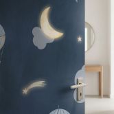 Door film children's room - Hot air balloons night - Kvilis - Self-adhesive door decoration 