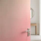Türfolie Ombre Pinkfarbene Sonne - Selbstklebende Türdeko 