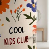 Türfolie Kinderzimmer - Cool Kids Club Bunte Blumen - Treechild 