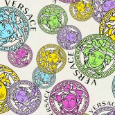 Versace Home Designer Luxustapete Medusa Tapete Bunt Vliestapete mit Medusaköpfen 