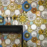 Versace wallpaper Vliestapete Les Etoiles de la Mer 2 gold, blau, violett 