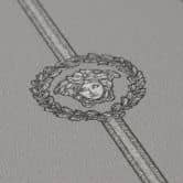 Versace Vliesbehang onderrand medusa hoofd grijs zilver metallic 