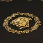 Versace ikke-vævet tapet I Love Baroque Medusa Circles Black Gold luksuriøst 