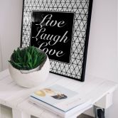 Wandbild Live-Laugh-Love - Silber Glitzer 