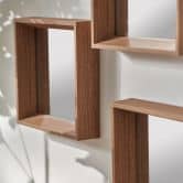 Wandspiegel 3er Set Holz klein - Bangkok - 26x26 cm 