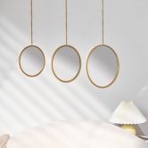 Wandspiegel 3er Set gold zum Aufhängen - Antwerpen - Ø 33 + Ø 28 + Ø 24 cm 