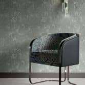 PVC-freie grafische Vliestapete mit Marmoroptik und Metallic-Effekt in grau 