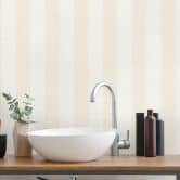PVC-freie Vliestapete mit Streifen und Metallic-Effekt in gold 