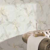Vliestapete, Blumenmotivtapete Aurora creme 