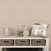 Tapete aus Vlies Uni Beige mit feiner Leinenstruktur dezent modern und zeitlos elegant 