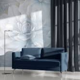 Blumenmotivtapete Big Pictures grau 2,50 x 2,70 m 