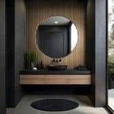 Zelfklevend behang bruin houtlook scandi houten panelen Kleeffolie 