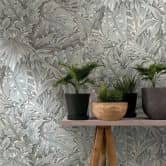 Vliestapete mit strukturiertem Blattmotiv weiß Floral 