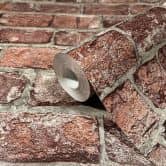 Vliestapete Rot Grau Steinoptik für Wohnzimmer Küche Büro marburg Tapete 