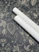Non-woven wallpaper flowers, leaves floral nature matt in black  