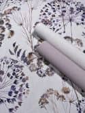 Non-woven wallpaper flowers, leaves floral nature matt in gray  