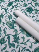 Non-woven wallpaper leaves, tendrils floral nature matt in gray  