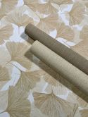 Vliestapete 3D, Blätter Floral Natur matt in Beige 