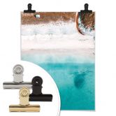 Poster Vue du ciel : plage de sable blanc 