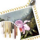 Poster Heade - Stillleben mit Orchidee und Kolibris 