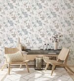 Vliestapete in abstraktem Blumenmotiv weiß, grau Floral 