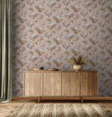 Vliestapete mit Comic-Blumen Look beige, braun Floral 