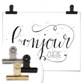 Poster Bonjour Chérie - weiß 
