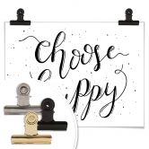 Poster Choose Happy - weiß 